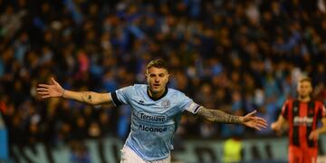 Por más festejos de Pablo Vegetti en el Belgrano de Primera. El club anticipó un video con sus festejos (Javier Ferreyra / La Voz)