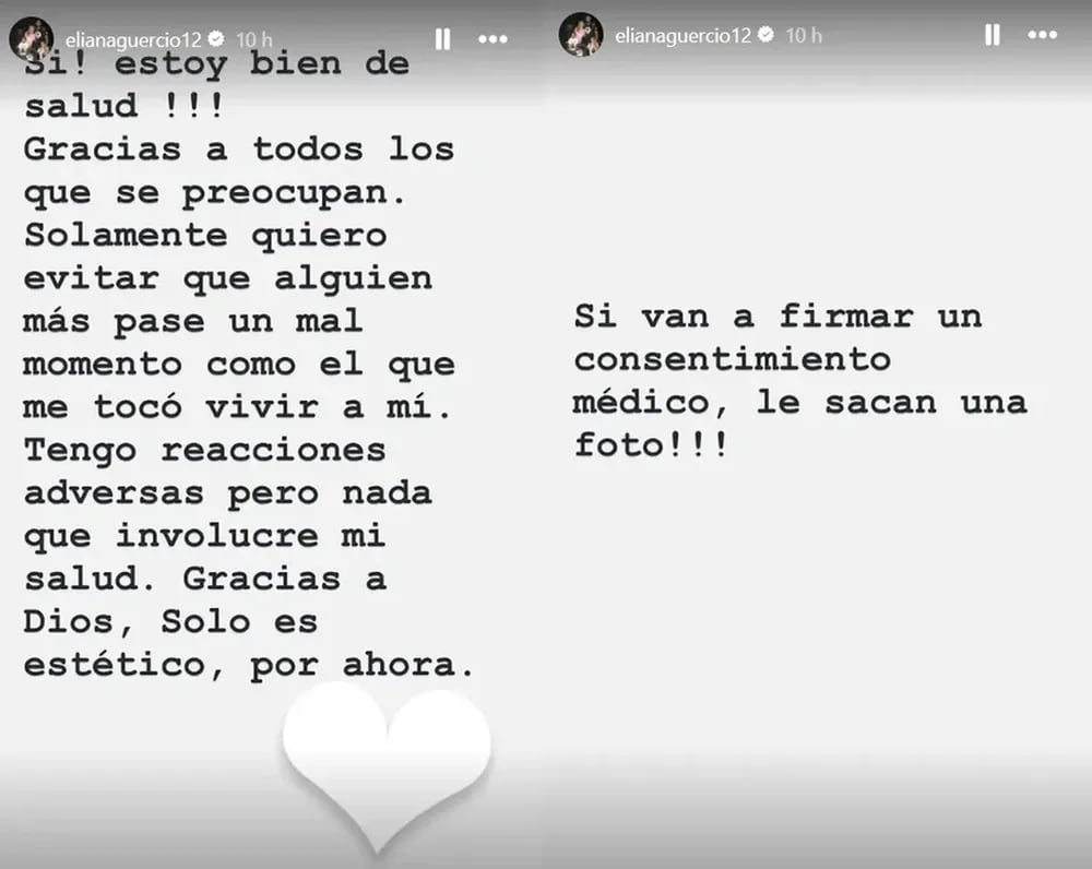 El consejo que Eliana Guercio compartió por Instagram.