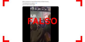 Video en el que Javier Milei canta la marcha peronista está manipulado; lo que cantó fue “la casta tiene miedo”.