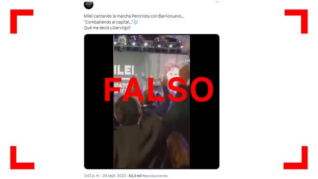 Video en el que Javier Milei canta la marcha peronista está manipulado; lo que cantó fue “la casta tiene miedo”.