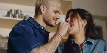 Wanda Nara y Mauro Icardi comaprtiendo un momento juntos en la cocina.