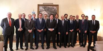 El encuentro de Milei con empresarios españoles.