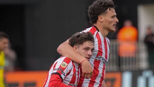 Ignacio Tapia, volante de Belgrano a préstamo en Barracas Central, puntero del Clausura. Convirtió un gol contra Defensa y Justicia.
