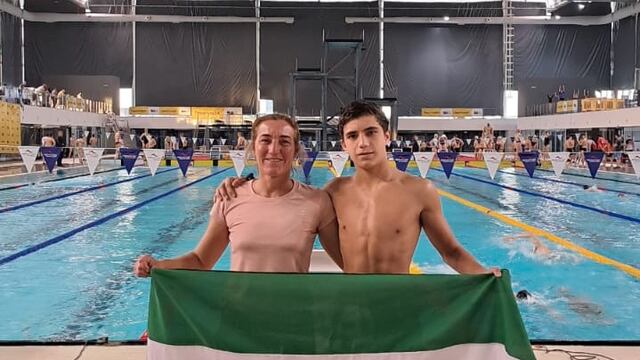 Maximiliano Meubry y Paola Beigveder natación Cultural Arroyito