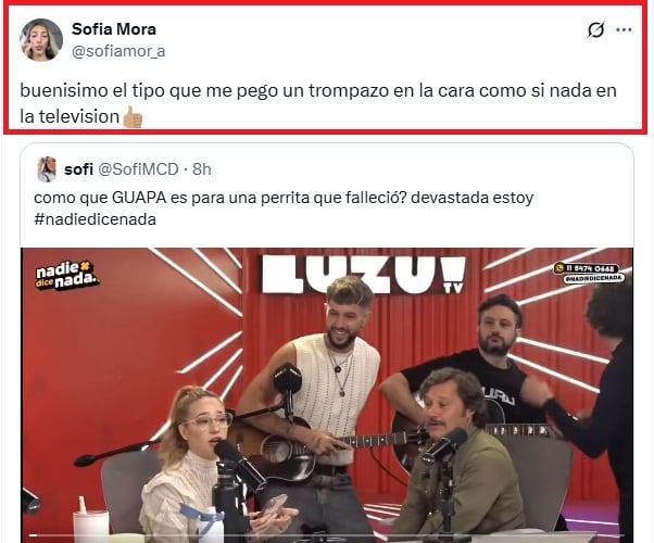 El tuit de Sofía Mora sobre Benja Torres