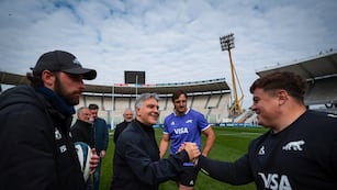 El gobernador Martín Llaryora acompañó a Los Pumas, en la antesala del cruce con los All Blacks (Gentileza)