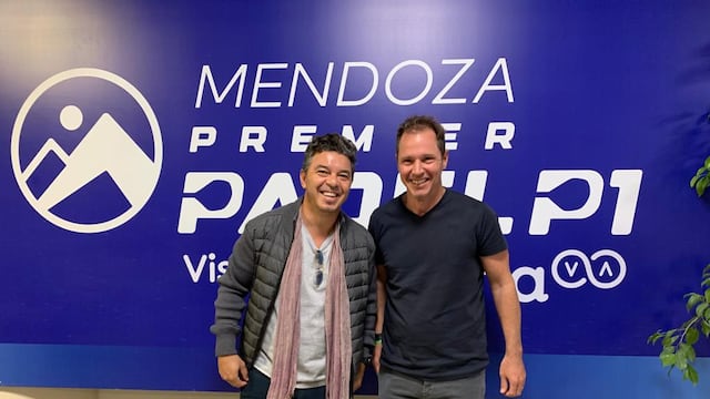 Marcelo Gallardo estuvo presente en Mendoza junto a Jorge Pablo Brito, presidente de River Plate. / Gentileza.