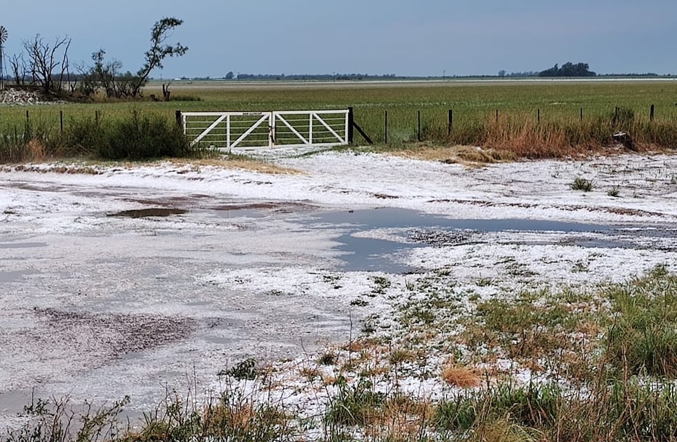 En fotos: una abundante caída de granizo sorprendió a la localidad cordobesa de Sampacho