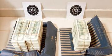 Intentó subir a un avión con casi medio millón de dólares en un bolso