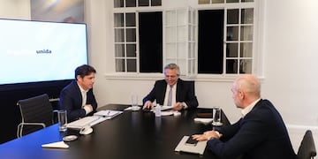 Axel Kicillof, Alberto Fernández y Horacio Rodríguez Larreta. (Twitter)