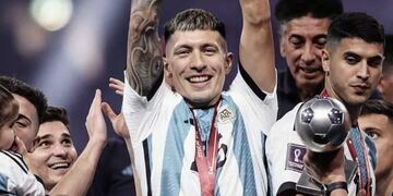 Lisandro Martínez, el Nº 25 de la Selección levantó la Copa del Mundo