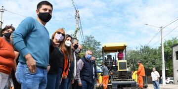 Jaldo recorrió obras en San Cayetano.