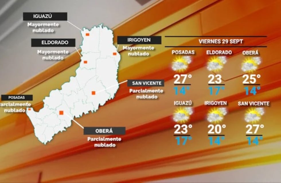 Viernes con jornada cálida e inestable sobre el noreste de Misiones