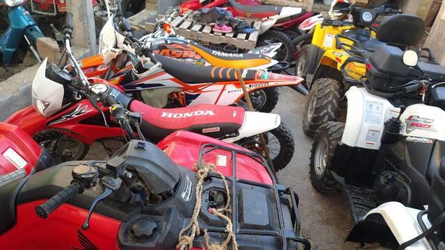 Además de los cuatriciclos, los efectivos retuvieron de manera preventiva seis motocicletas.