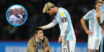 El hincha que se arrodilló ante Lionel Messi en Mendoza, este martes está en San Juan y prometió que no iba a entrar al campo de juego.