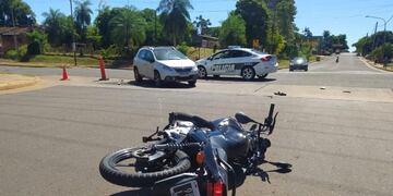 Accidente vial en pleno centro de la ciudad de Posadas.