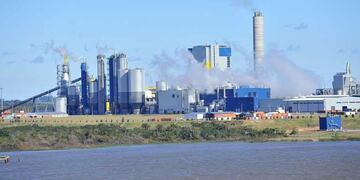 Pastera UPM - Botnia en la costa del Río Uruguay
