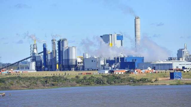 Pastera UPM - Botnia en la costa del Río Uruguay