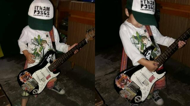 La guitarra eléctrica tiene un gran valor sentimental para el niño.