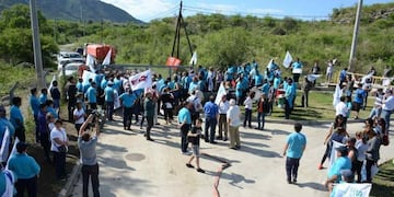 La planta de tratamiento cloacal tomada por los empleados de la Coopi. El municipio no pudo acceder esta semana.