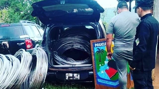 Un hombre fue detenido por transportar cables de alta tensión en Caraguatay.