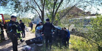 La escena del terrible choque en Alta Gracia. (Policía)