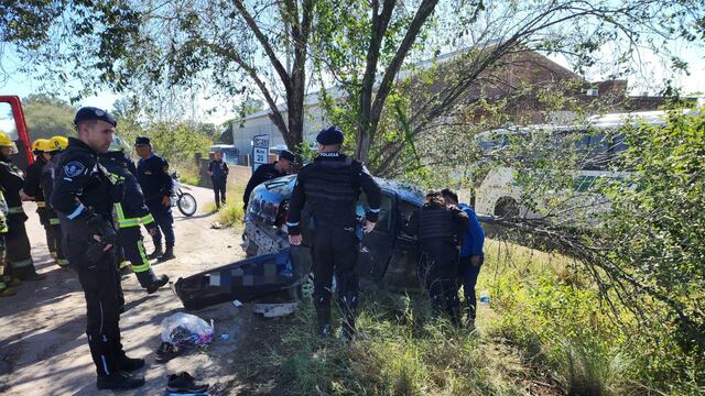 La escena del terrible choque en Alta Gracia. (Policía)
