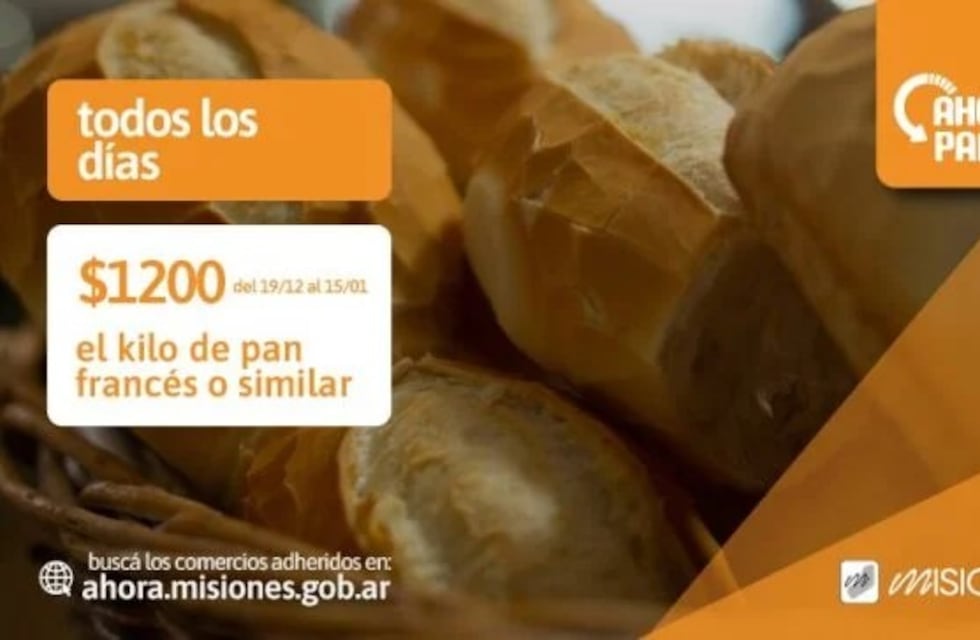 Misiones: el precio del pan se fija en $1200 por kilo con el programa Ahora Pan