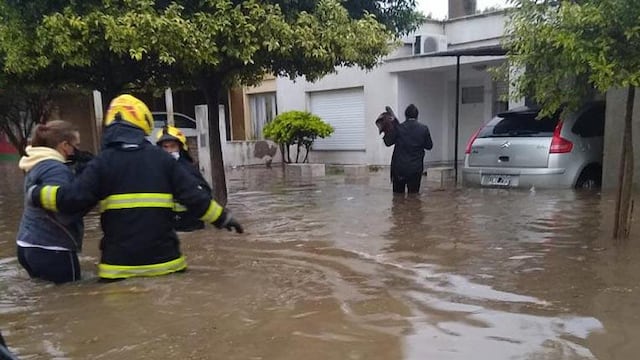 Marcos Juárez. Así quedó tras el temporal (Bomberos).