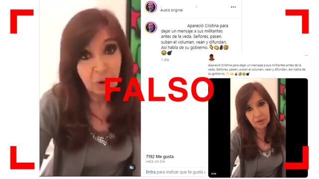 El video de Cristina Fernández de Kirchner en el que llama a votar por Unión Ciudadana es de 2017, no de 2023.