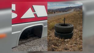 Un interurbano quedó sin ruedas en medio de la ruta a Altas Cumbres.