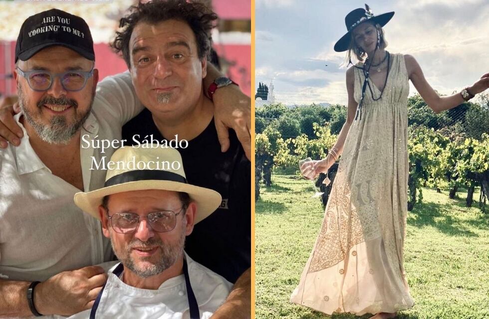 Donato De Santis siguió con los festejos de cumpleaños en una bodega mendocina con Christophe Krywonis y Dolores Barreiro
