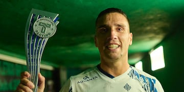 Lo festejó hasta las lágrimas. Gastón Benavídez, clave en Talleres por el gol del triunfo en San Juan (Prensa Talleres).
