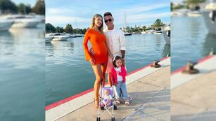 Agustina Gandolfo compartió un tierno video de Nina jugando a la pelota con Lautaro Martínez