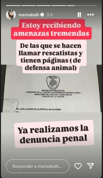 Marixa Balli contó que está con un botón antipánico y generó preocupación a todos