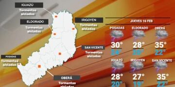 Jueves nuevamente con probabilidad de precipitaciones en Misiones.