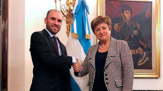 El ministro de Economía, Martín Guzmán y Kristalina Georgieva, titular del FMI.