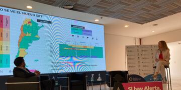 La directora del Servicio Meteorológico Nacional, Celeste Saulo, presentó el Sistema de Alerta Temprana (SAT) para toda la Argentina.