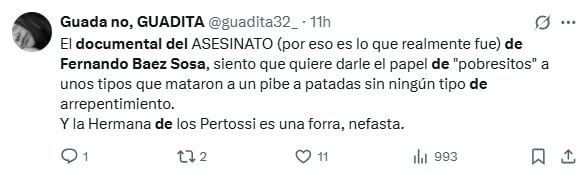 Indignación por el documental de Fernando Báez Sosa.