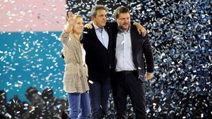 Bárbara Rossen, Sergio Massa y Leandro Santoro