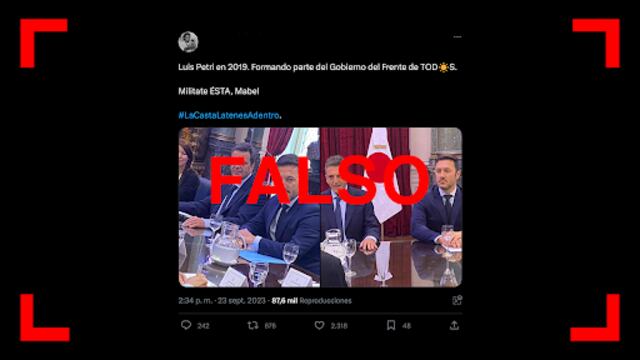 Esta foto no “prueba” que Luis Petri formara parte del gobierno del Frente de Todos en 2019.