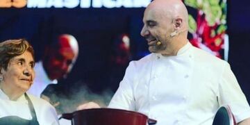 Florinda y Martitegui, en una de las imágenes que subió el cocinero a sus historias. Instagram.