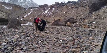 Se llevó a cabo el primer rescate de la temporada en el Parque Provincial Aconcagua (Gentileza Gobierno).