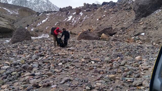 Se llevó a cabo el primer rescate de la temporada en el  Parque Provincial Aconcagua (Gentileza Gobierno).
