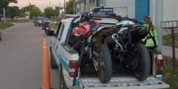 Motos retenidas en un operativo vial