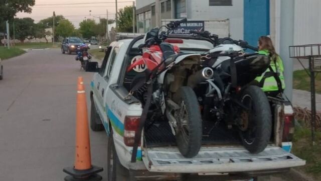 Motos retenidas en un operativo vial