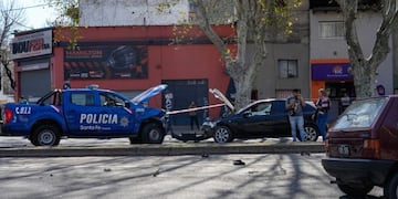 El patrullero colisionó contra varios vehículos