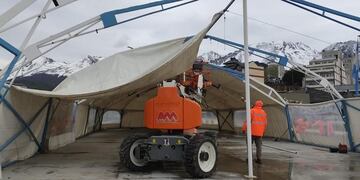 Ya fue instalada la carpa en la Plaza “Islas Malvinas” para el cumpleaños de Ushuaia