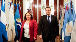 Cecilia Moreau junto al ministro Sergio Massa. Foto: Gentileza Clarín