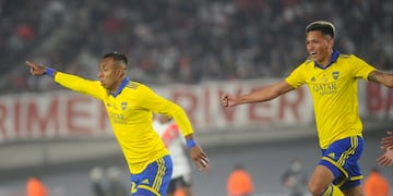 Sebastián Villa marcó el único gol en el superclásico que Boca festejó ante River en el Monumental. (Gentileza Clarín)